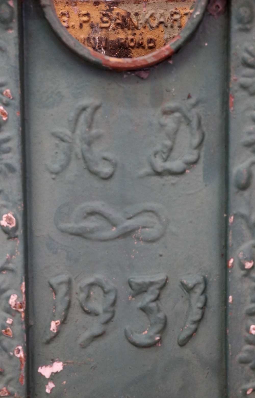  A lovely & unusual original pair of cast iron gutter hoppers. View IX
