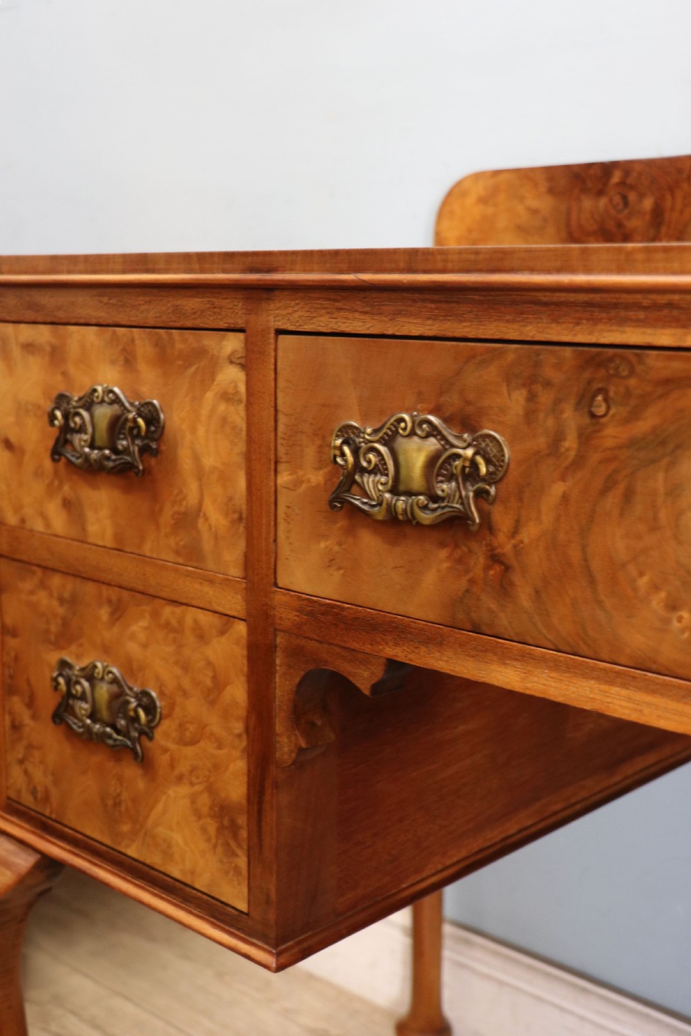 An absolutely lovely piece of Queen Anne revival walnut furniture from the 1930’s.  View IV