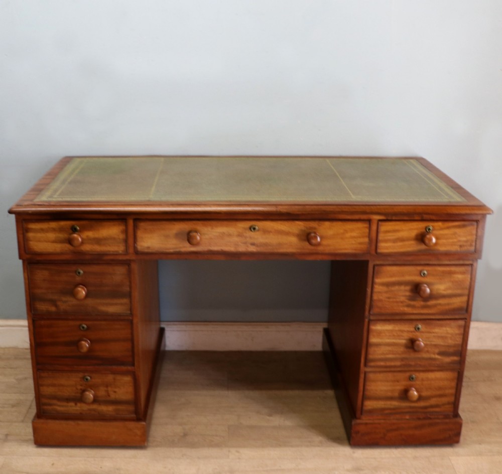 A lovely, honest 19th Century mahogany twin pedestal office desk.