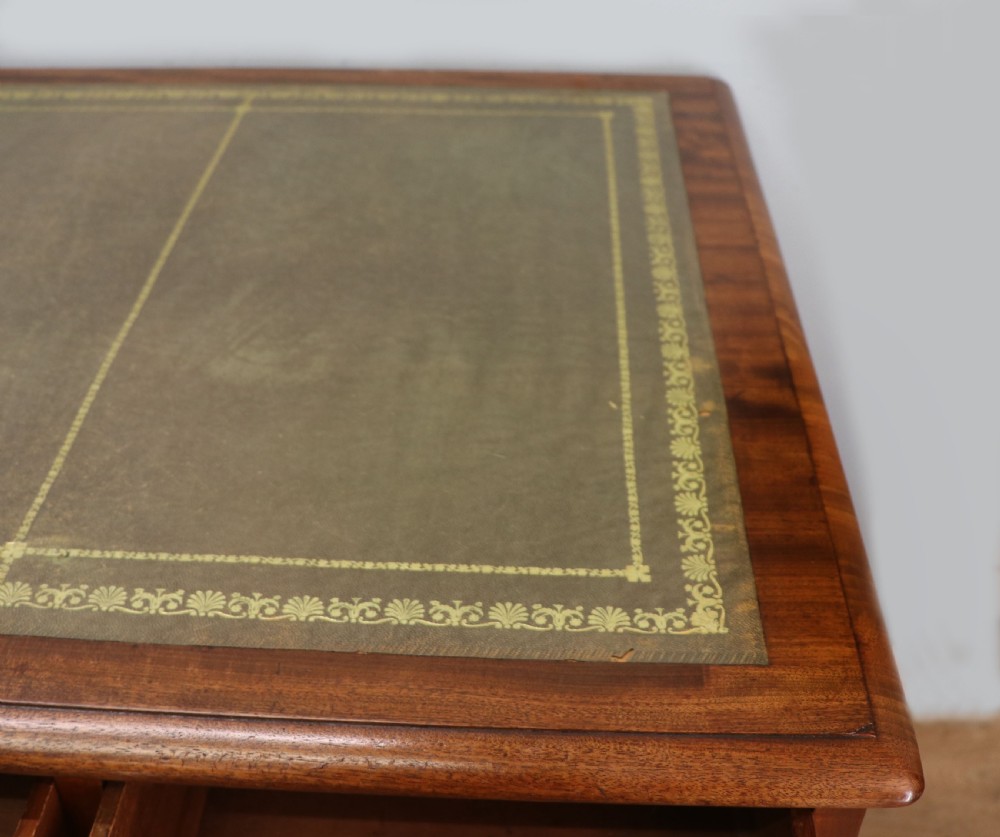 A lovely, honest 19th Century mahogany twin pedestal office desk. View VI