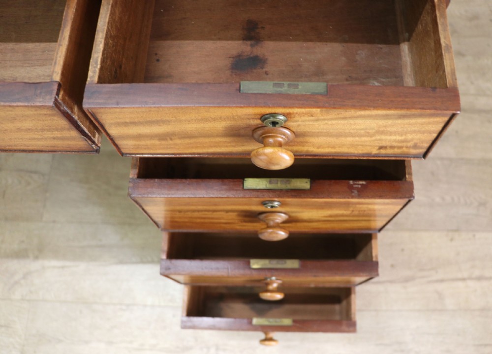 A lovely, honest 19th Century mahogany twin pedestal office desk. View XVII