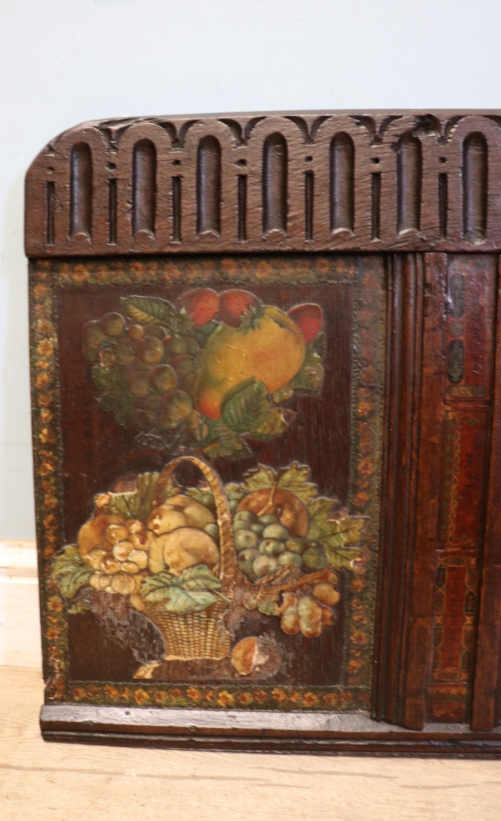 An unusual & rare wall display is crafted from an 18th century oak panel. View III