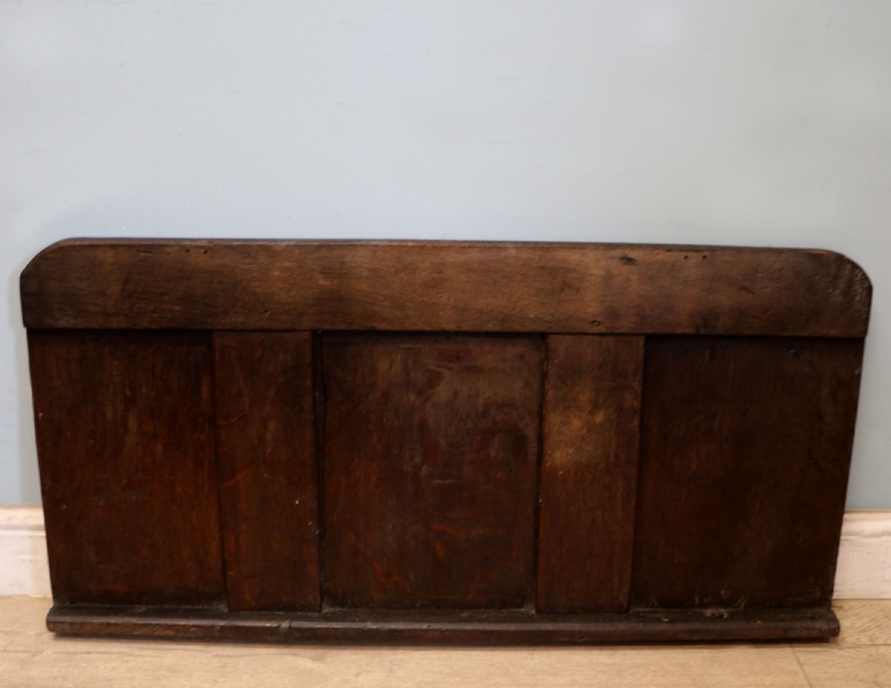 An unusual & rare wall display is crafted from an 18th century oak panel. View IX
