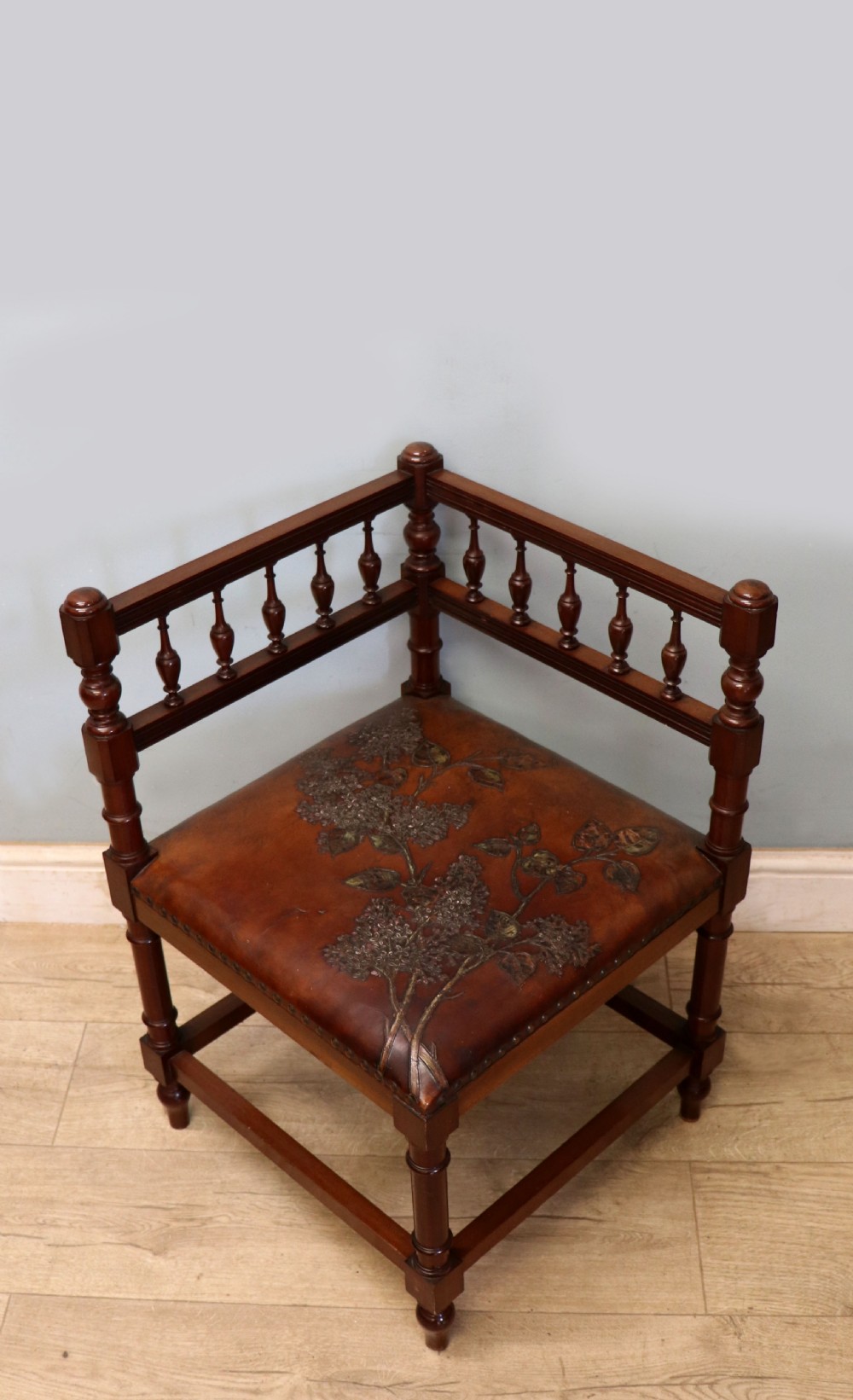 A lovely unusual late Victorian corner chair. View II
