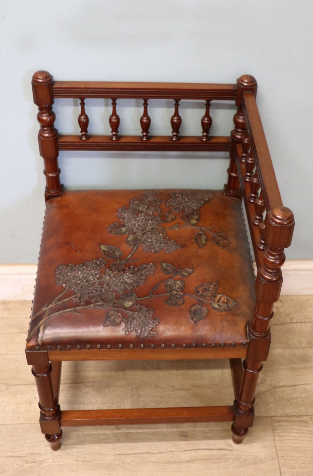 A lovely unusual late Victorian corner chair. View IV
