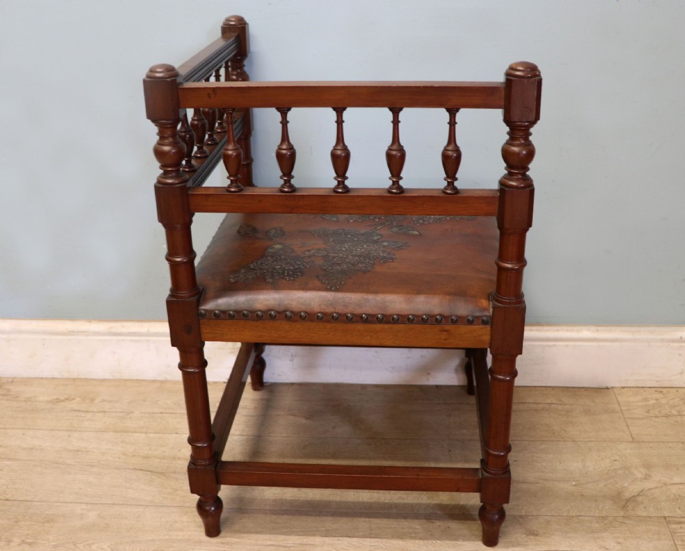 A lovely unusual late Victorian corner chair. View VIII