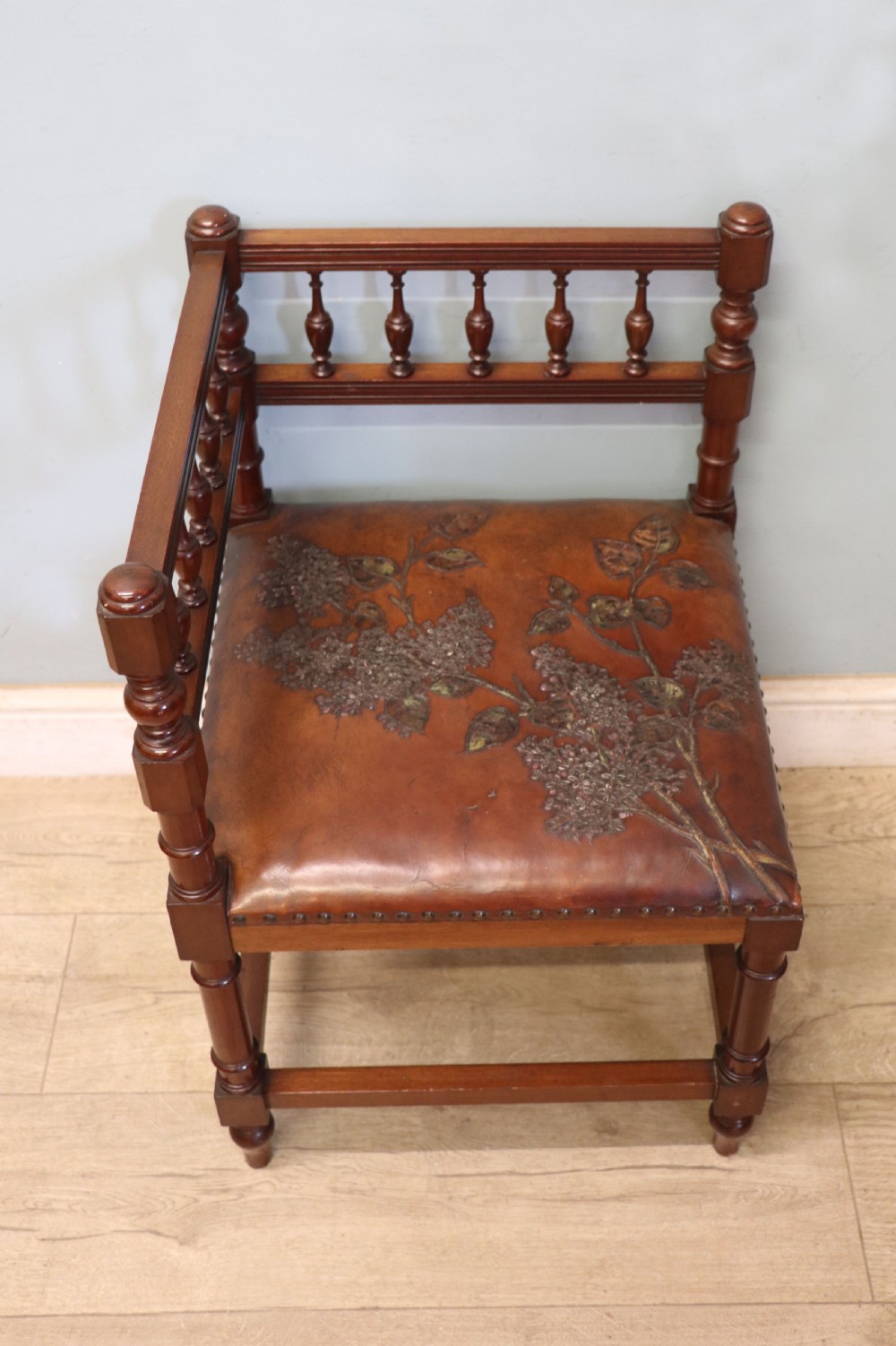 A lovely unusual late Victorian corner chair. View XI