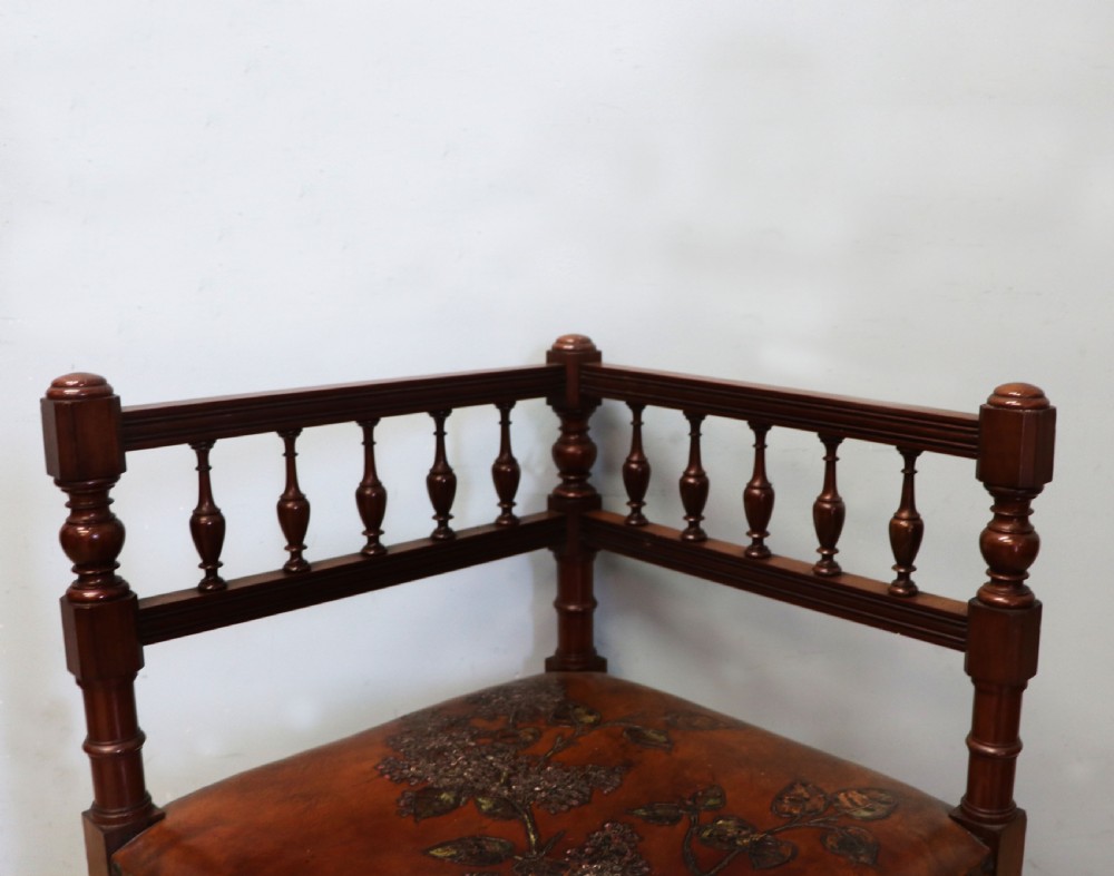 A lovely unusual late Victorian corner chair. View XII