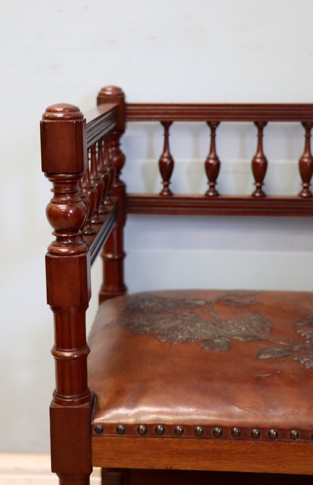 A lovely unusual late Victorian corner chair. View XIV
