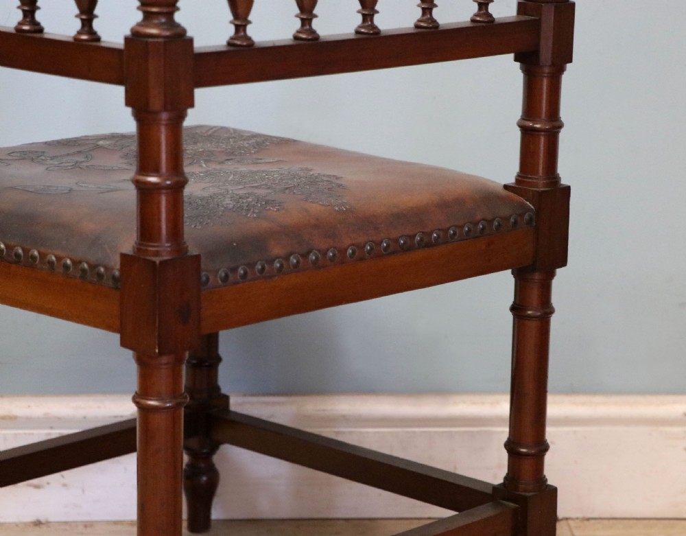 A lovely unusual late Victorian corner chair. View XXI