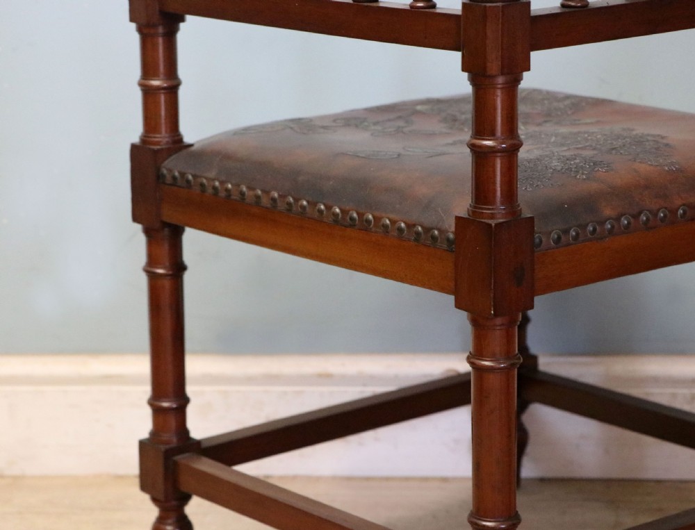 A lovely unusual late Victorian corner chair. View XXII