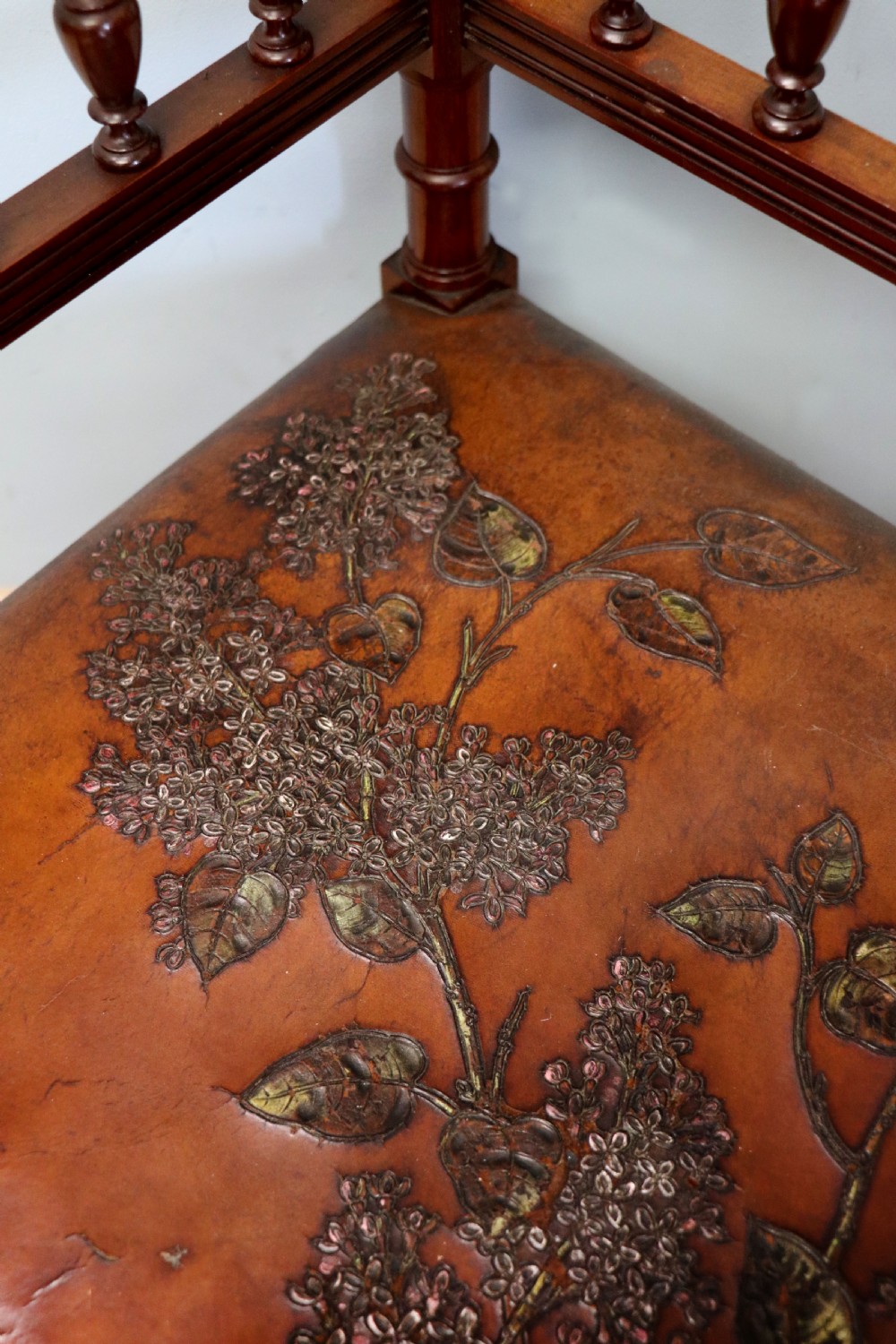 A lovely unusual late Victorian corner chair. View XXV