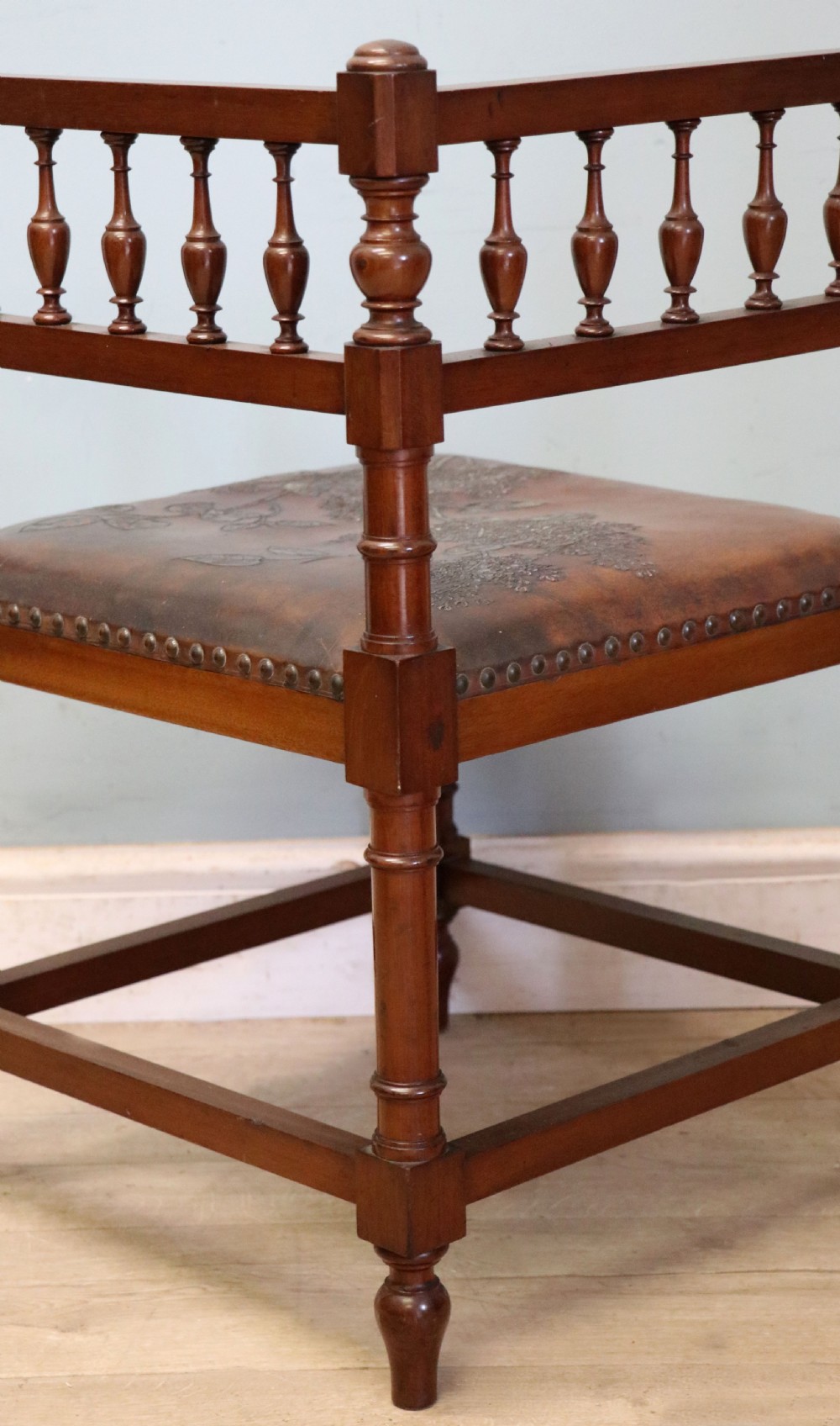 A lovely unusual late Victorian corner chair. View XXVIII