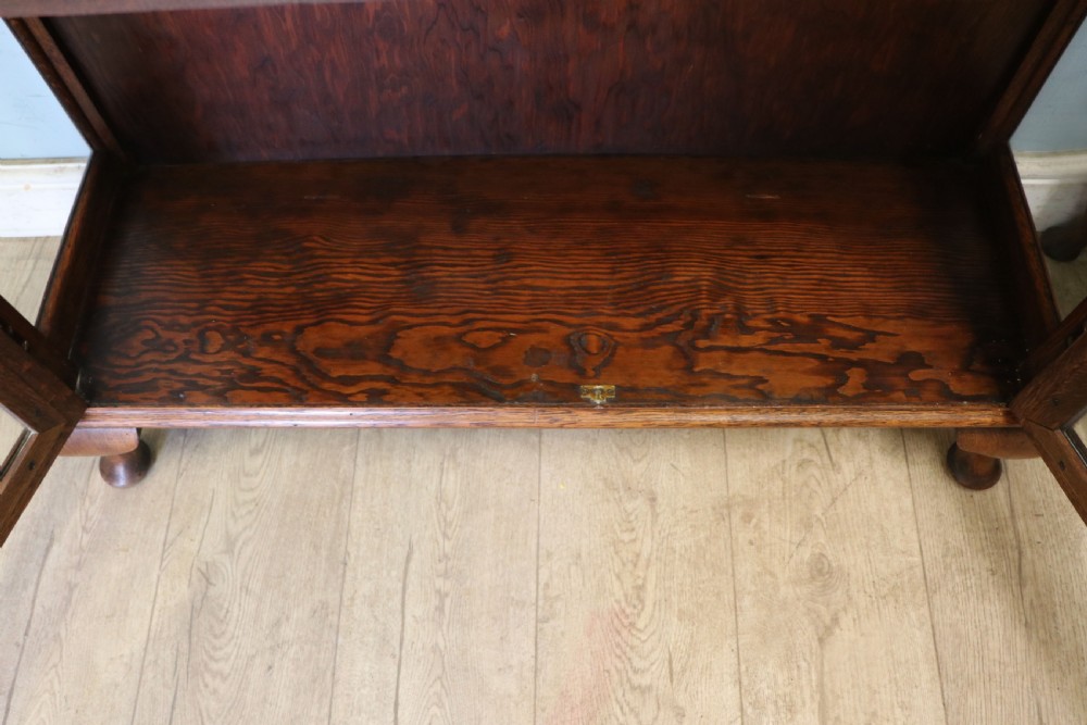 A lovely early 20th century oak framed and lead glazed display cabinet. View XXVI