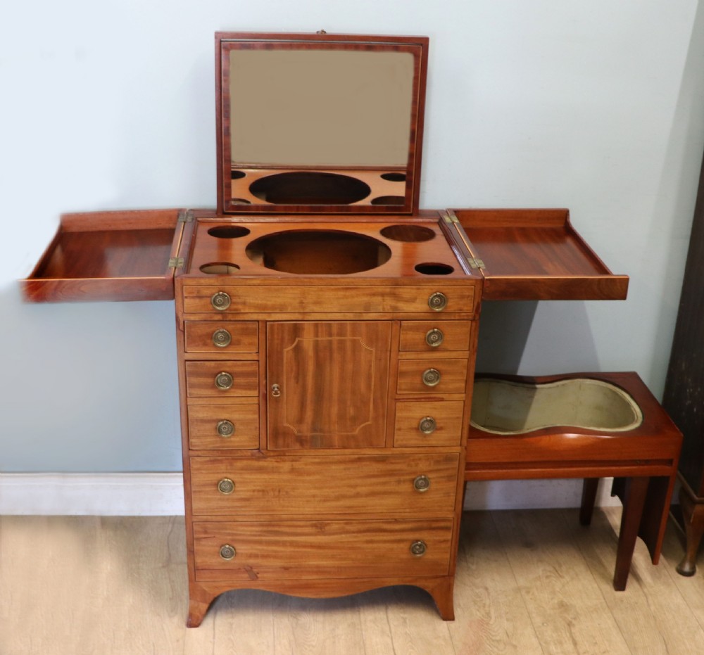 George III mahogany combination washstand