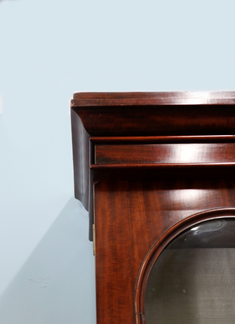 A beautiful quality Victorian mahogany bookcase cabinet, later sign written with the Home Office logo.  View XV