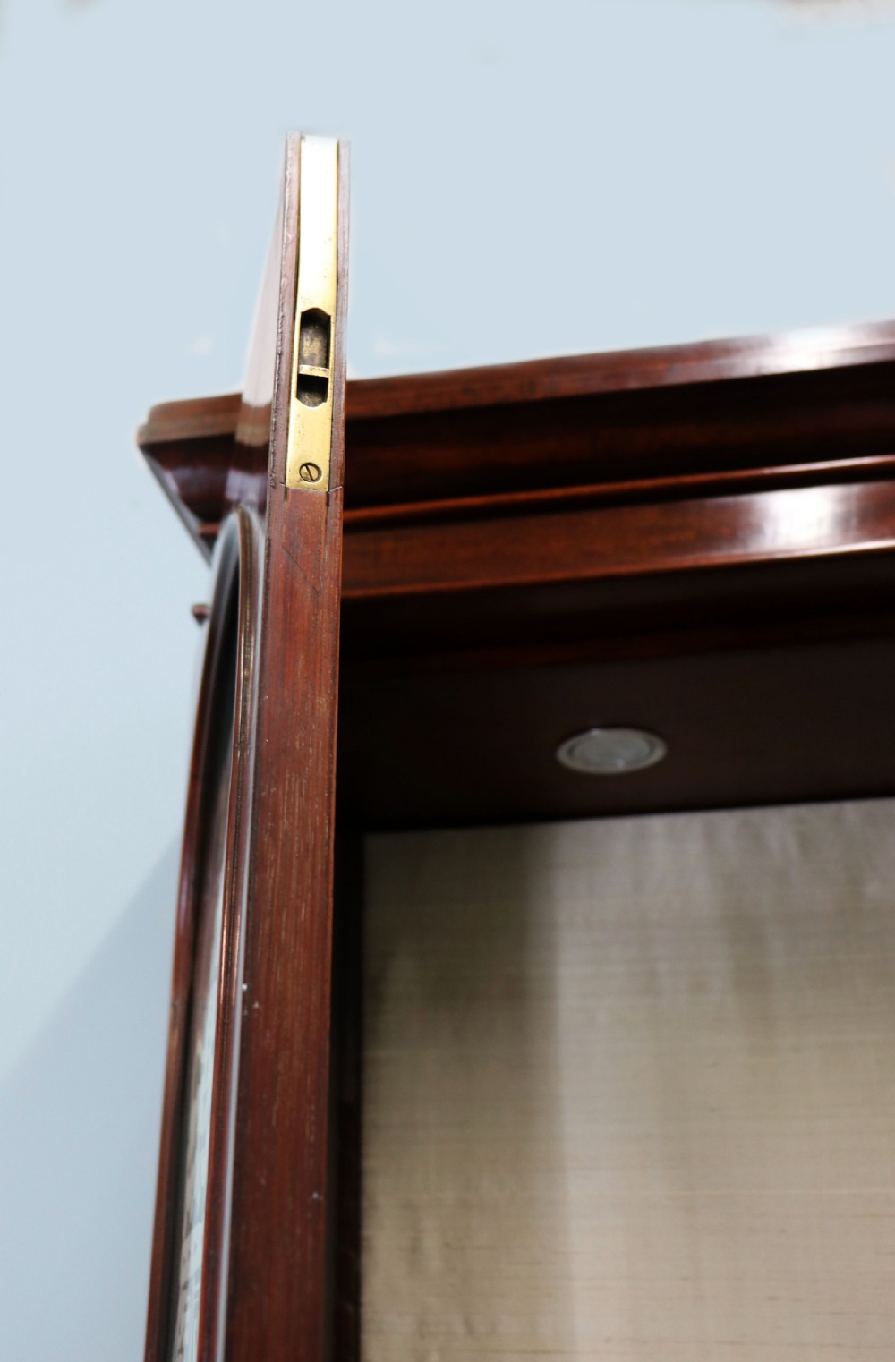 A beautiful quality Victorian mahogany bookcase cabinet, later sign written with the Home Office logo.  View XVI