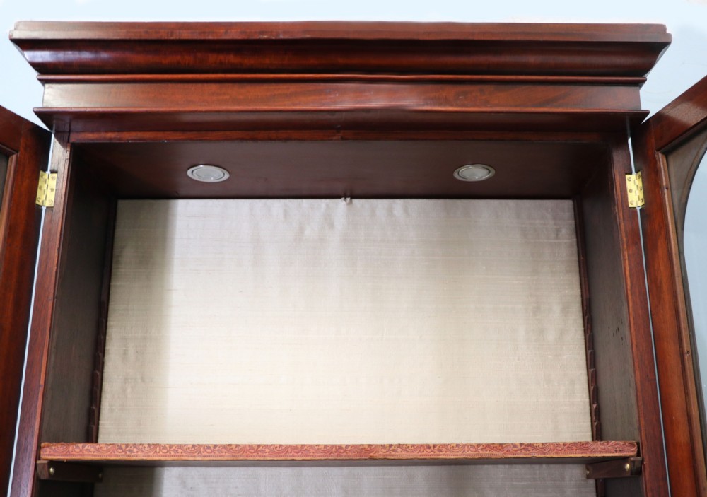 A beautiful quality Victorian mahogany bookcase cabinet, later sign written with the Home Office logo.  View XIX