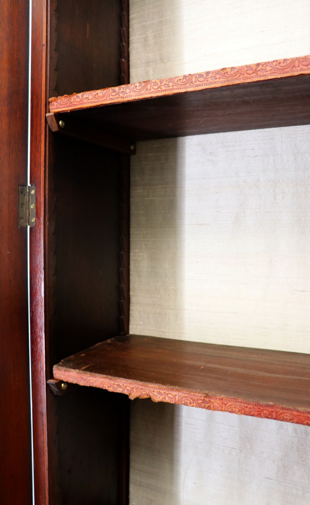 A beautiful quality Victorian mahogany bookcase cabinet, later sign written with the Home Office logo.  View XX