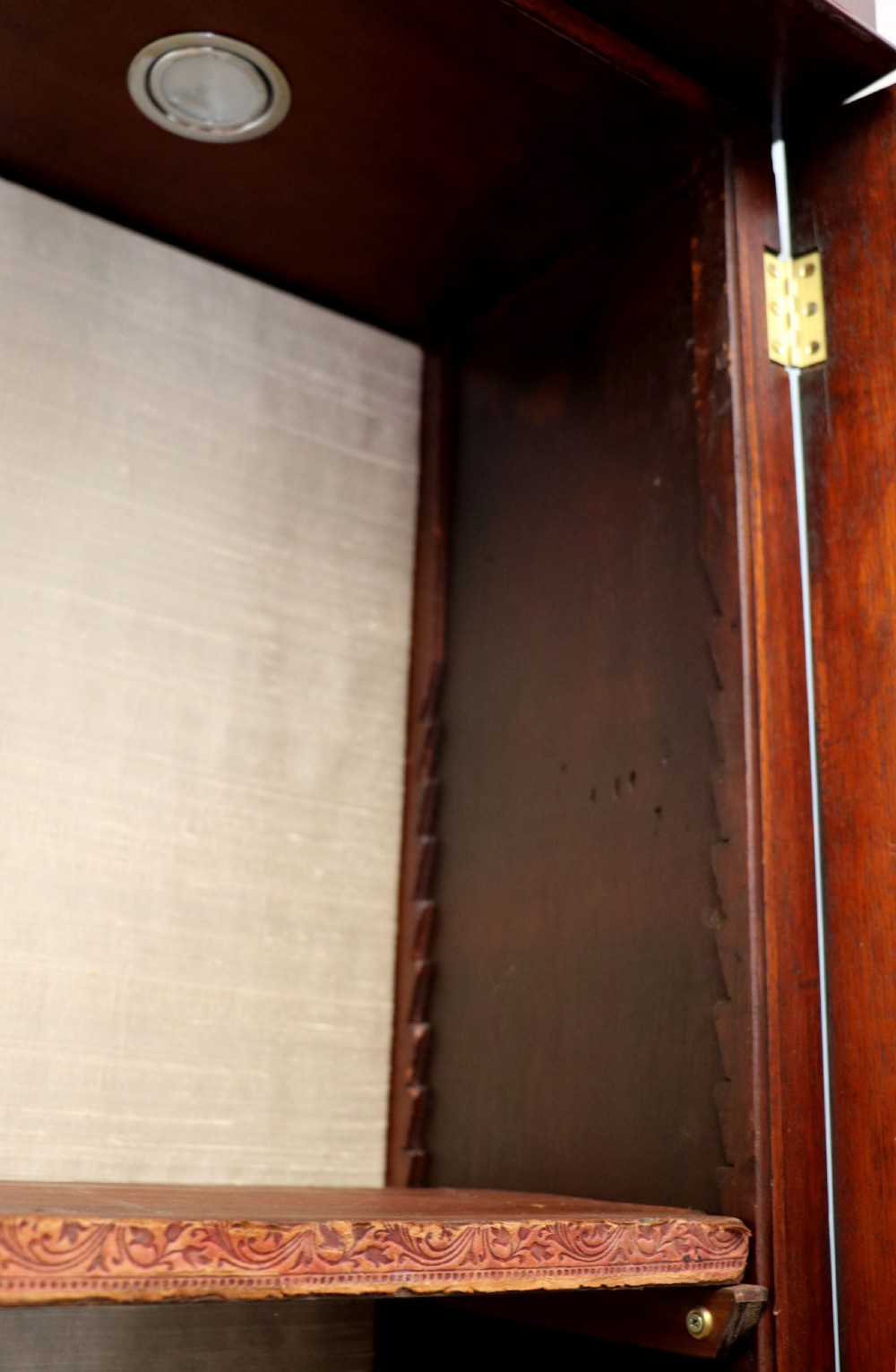 A beautiful quality Victorian mahogany bookcase cabinet, later sign written with the Home Office logo.  View XXI