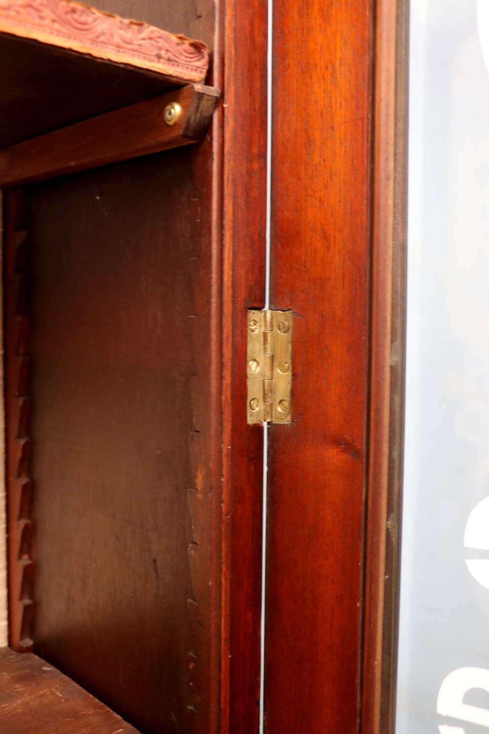 A beautiful quality Victorian mahogany bookcase cabinet, later sign written with the Home Office logo.  View XXII