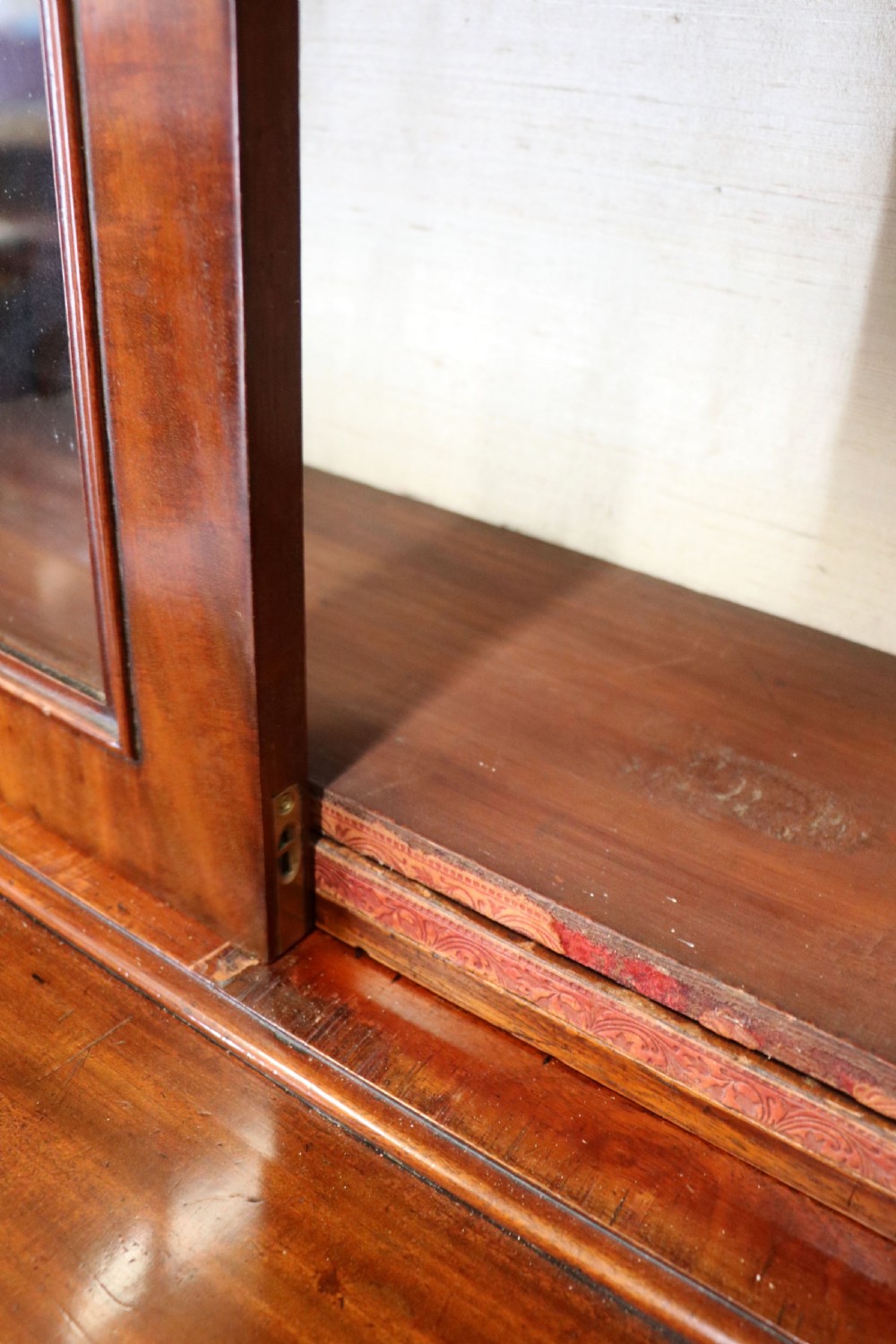 A beautiful quality Victorian mahogany bookcase cabinet, later sign written with the Home Office logo.  View XXV
