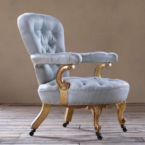 19th Century Petite Gilt Wood Open Armchair