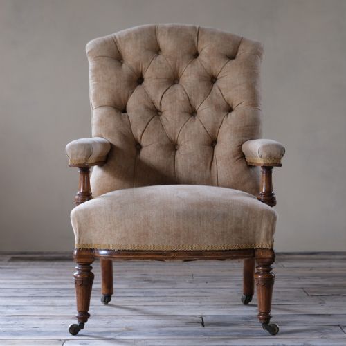 19th Century Walnut Open Armchair