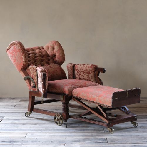 19th Century Mahogany Convalescing Invalid Chair by Collinge & Co Ltd