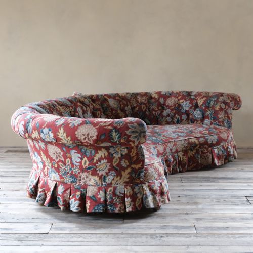 19th Century Howard and Sons Curved Chesterfield Sofa C1860