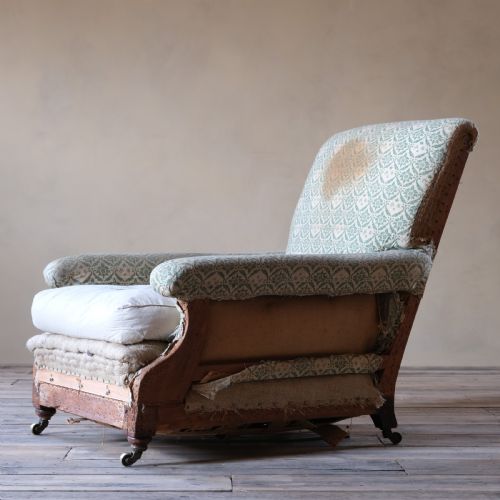 fig 1. 19th century Howard and sons deep seated country house armchair