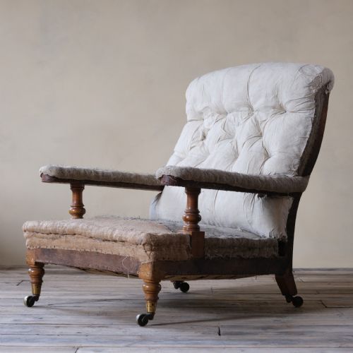 Antique Howard Style Open Armchair