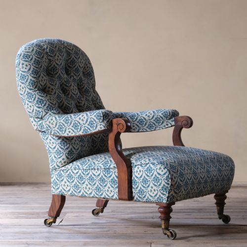 19th Century Howard and Sons Open Arm Slipper Chair C1860