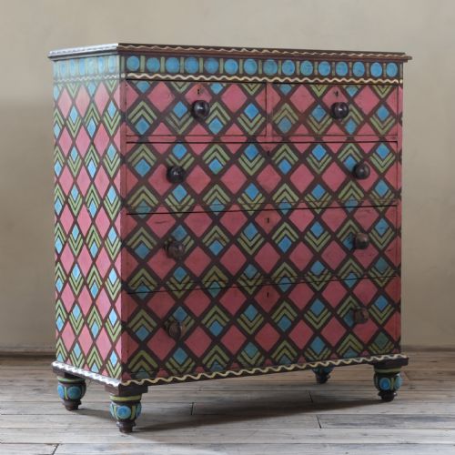 19th Century Pained Pine Chest of Drawers