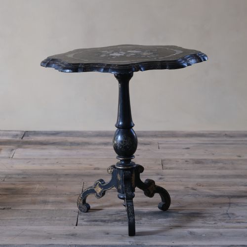 19TH CENTURY MOTHER OF PAPIER MACHE SIDE TABLE