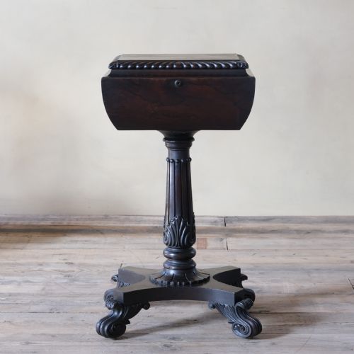 ANTIQUE REGENCY WILLIAM IV ROSEWOOD TEAPOY - ADDITIONAL PHOTO 6