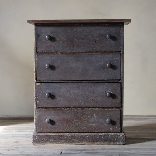 A Small 19th Century Grained Pine Chest of Drawers