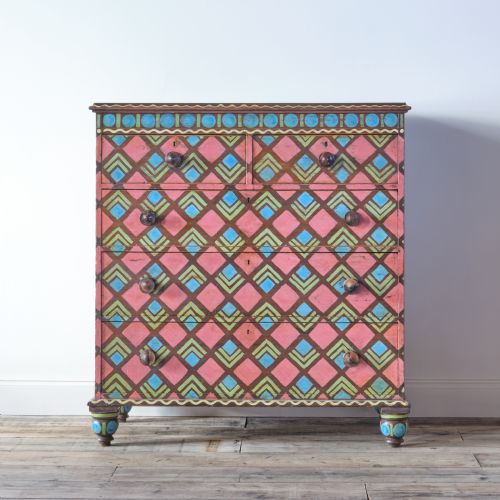 19th Century Pained Pine Chest of Drawers
