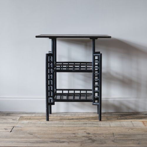 ANGLO JAPANESE BLACK LACQUERED 3 TIER SIDE TABLE - ADDITIONAL PHOTO 1