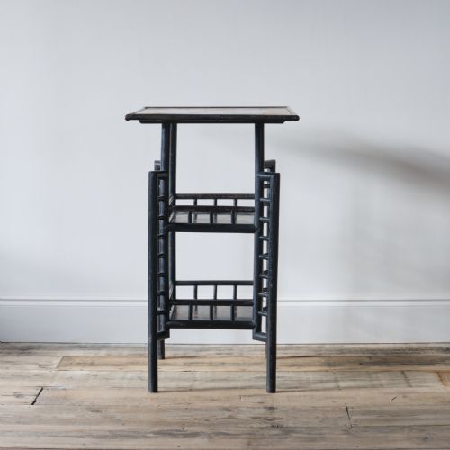 ANGLO JAPANESE BLACK LACQUERED 3 TIER SIDE TABLE - ADDITIONAL PHOTO 3