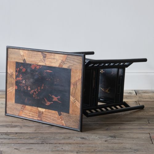 ANGLO JAPANESE BLACK LACQUERED 3 TIER SIDE TABLE - ADDITIONAL PHOTO 6