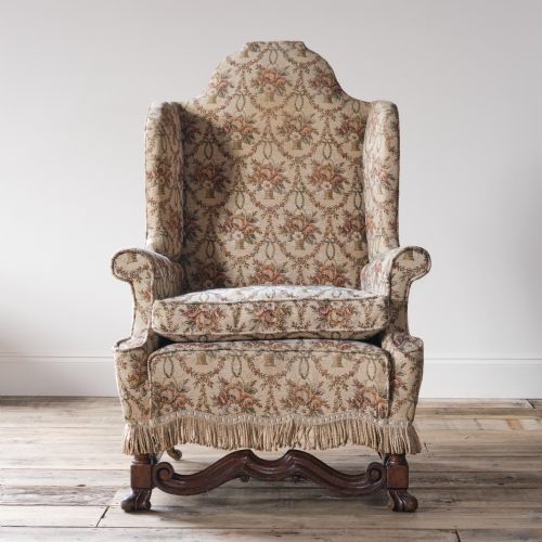William and Mary Style Wingback Armchair