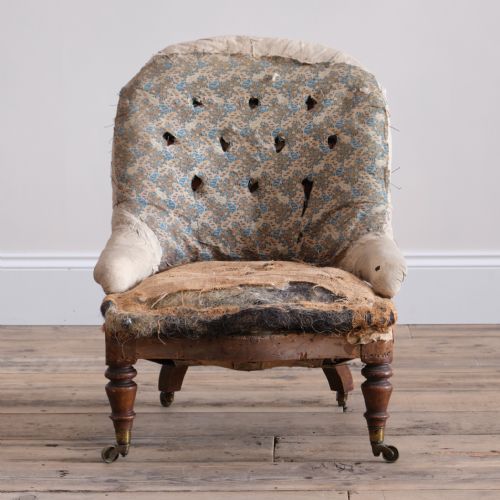 19th Century Iron Back Nursing Chair Attributed to Miles & Edwards