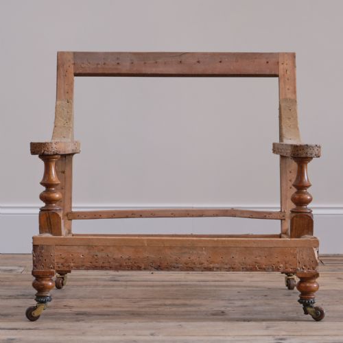 Antique Howard & Sons Style Open Armchair Frame
