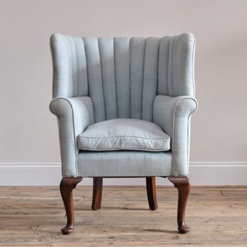 ANTIQUE BARREL BACK ARMCHAIR