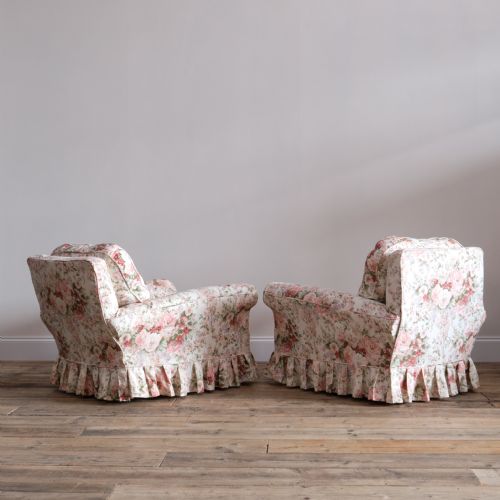 PAIR OF FLORAL COUNTRY HOUSE ARMCHAIRS - ADDITIONAL PHOTO 2