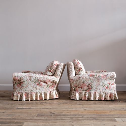 PAIR OF FLORAL COUNTRY HOUSE ARMCHAIRS - ADDITIONAL PHOTO 5
