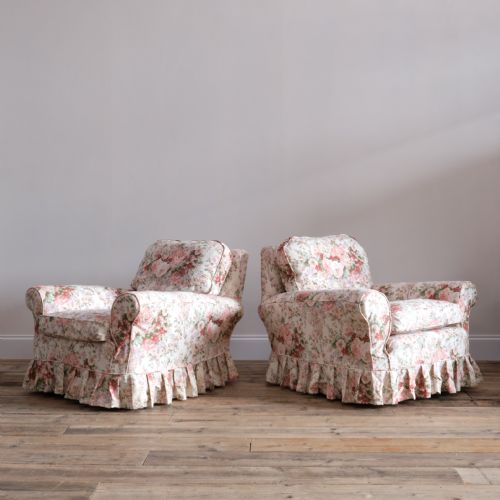 PAIR OF FLORAL COUNTRY HOUSE ARMCHAIRS - ADDITIONAL PHOTO 6