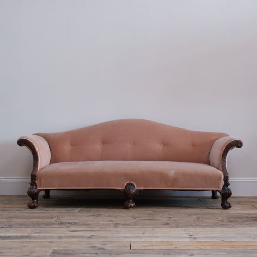 19th century camel back sofa - CATEGORY: ANTIQUE SOFAS - DATED 19TH CENTURY