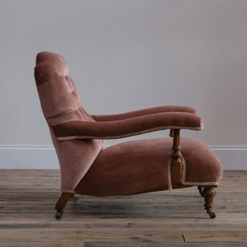 19TH CENTURY DEEP SEATED OPEN ARMCHAIR - ADDITIONAL PHOTO 5
